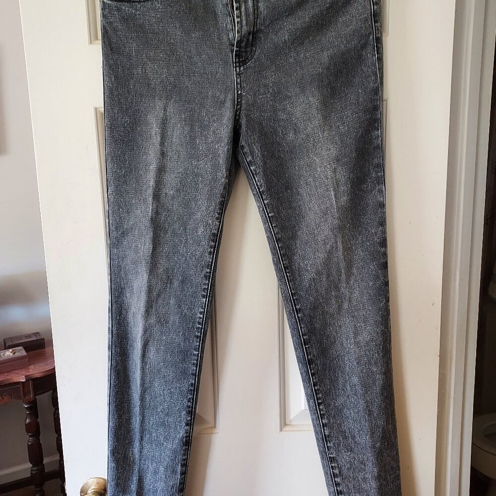 Black stonewash stretch jeans